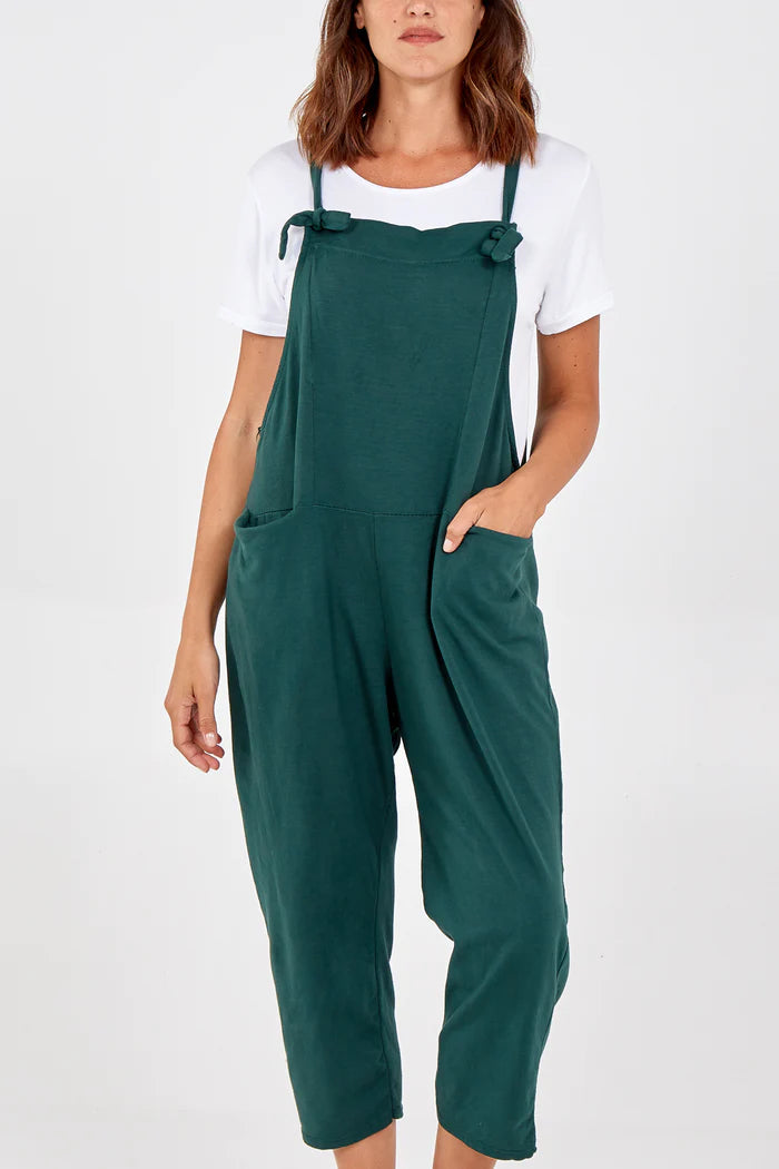 GREEN DUNGAREES ONE SIZE 10-18