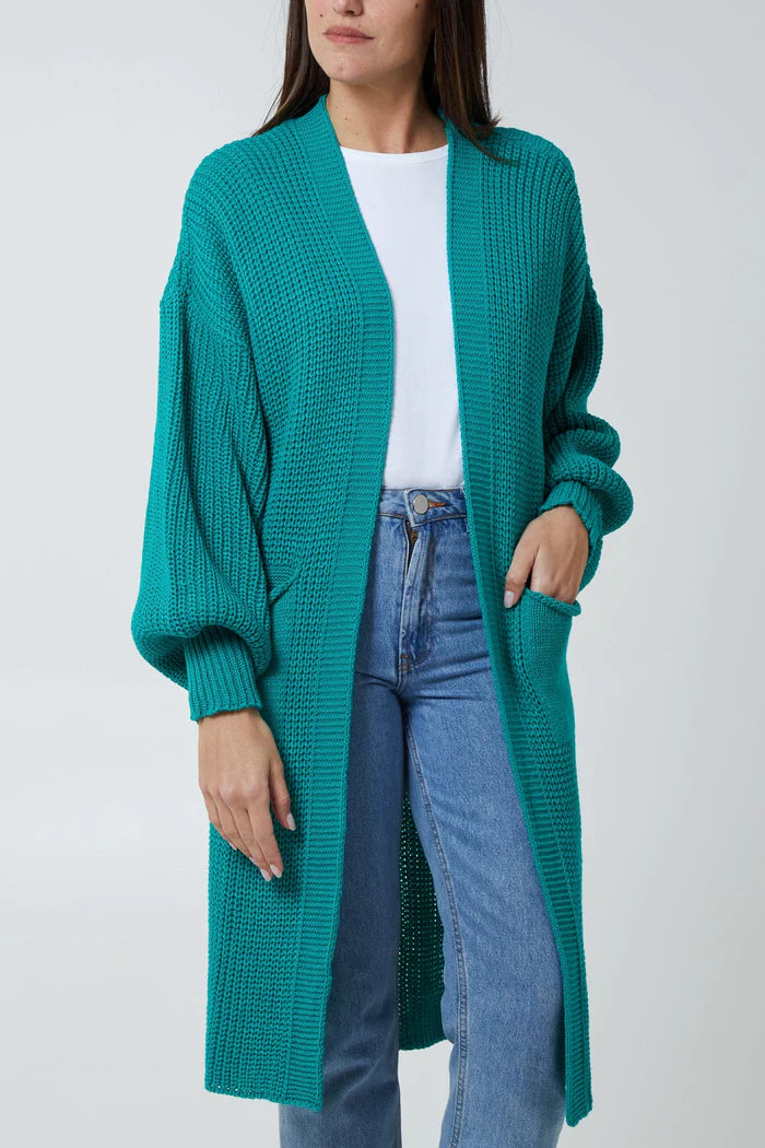 GREEN CARDIGAN ONE SIZE 10-20