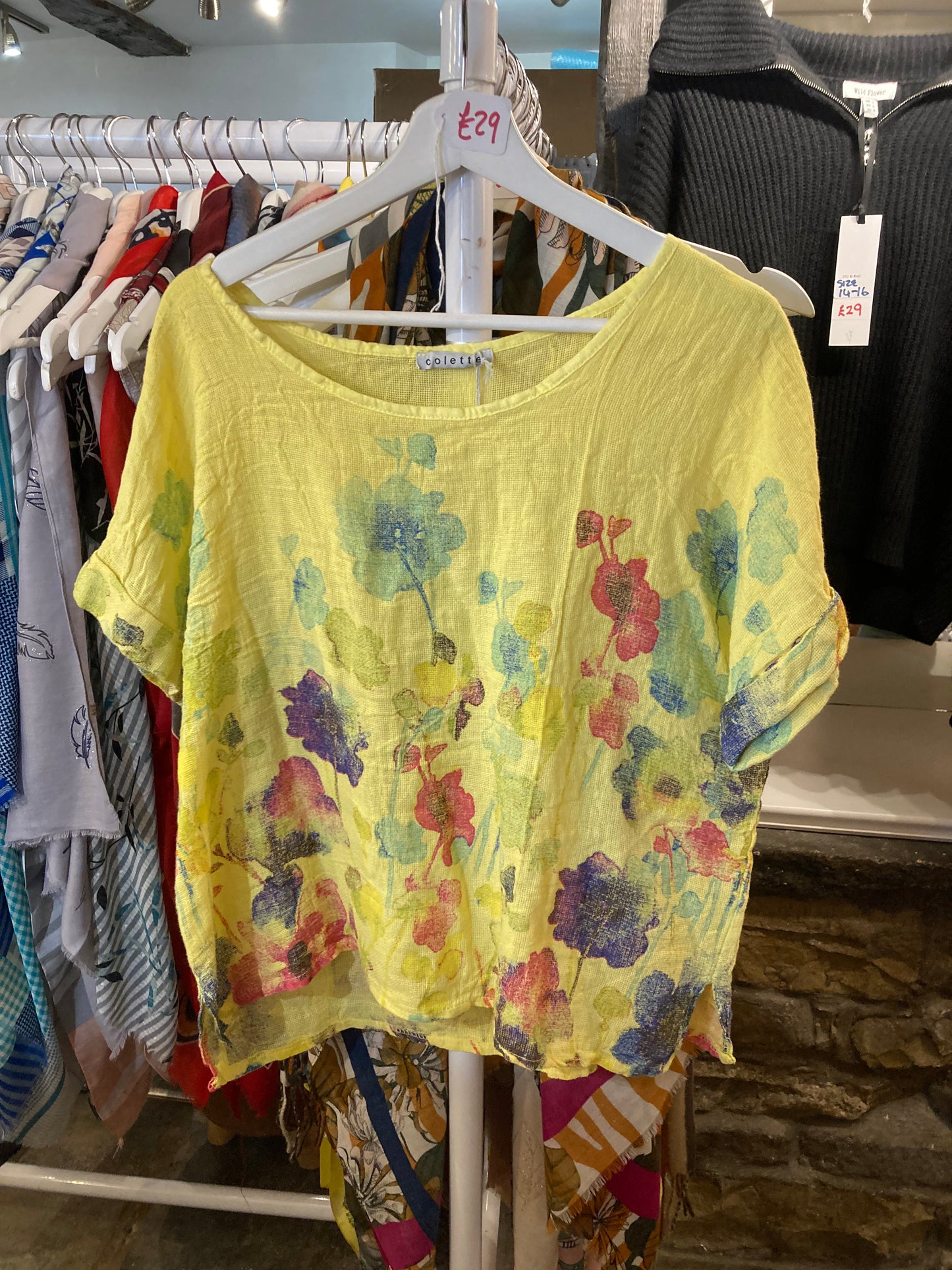 YELLOW BOTANICAL TOP ONE SIZE 10-16