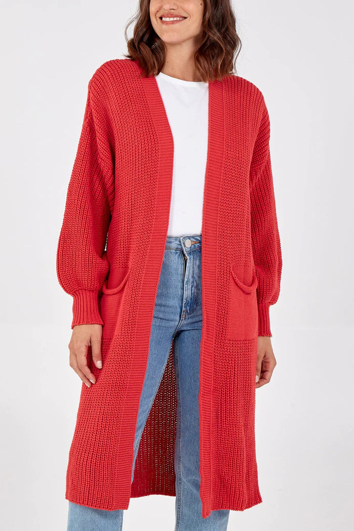 RED CARDIGAN ONE SIZE 10-20