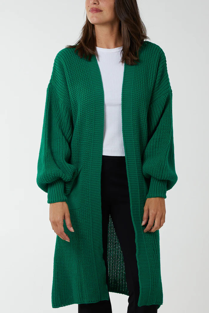 GREEN CARDIGAN ONE SIZE 10-20