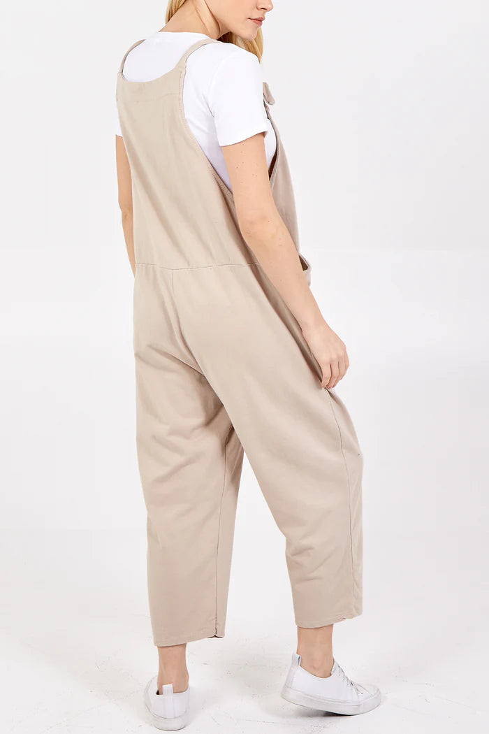 CREAM DUNGAREES ONE SIZE 10-18