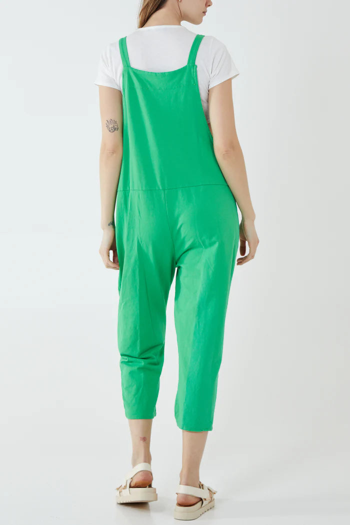 GREEN DUNGAREES ONE SIZE 10-18