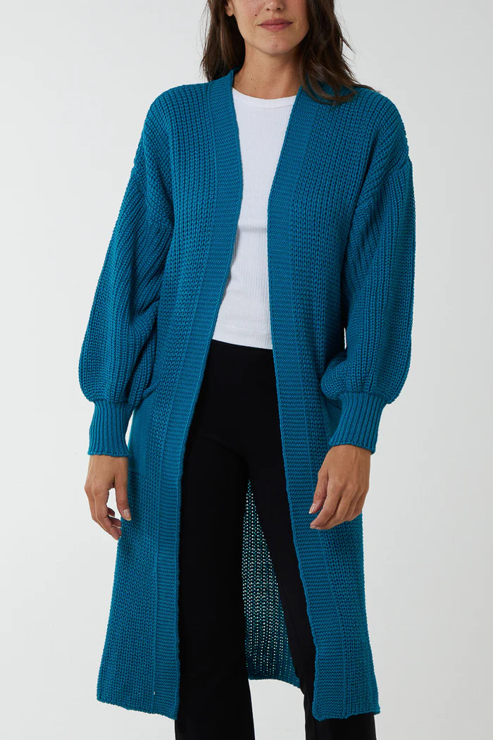 TEAL CARDIGAN ONE SIZE 10-20