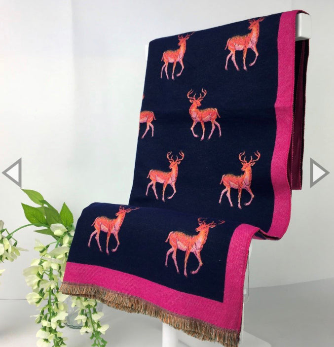 PINK WARM STAG SCARF